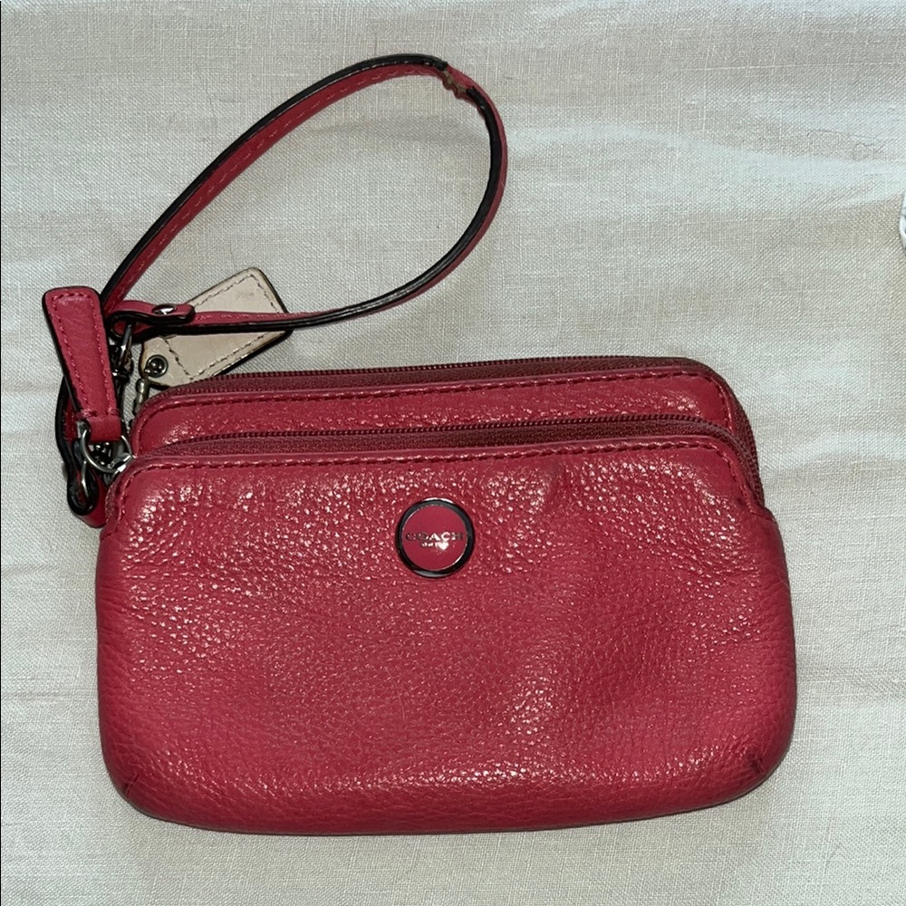 Coach Pink Leather Wristlet - Picture 11 of 12